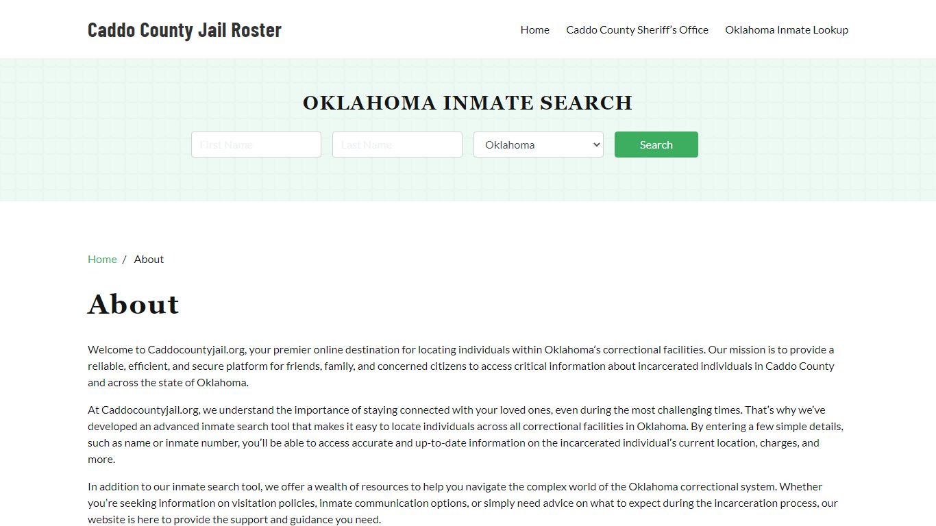 About - caddocountyjail.org